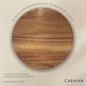NWT Caravan Acacia Wood Rotating Lazy Susan, Orig $68-